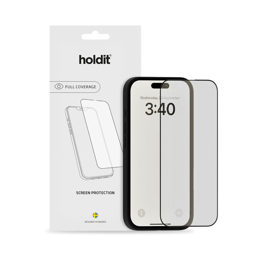 iPhone 16 Pro Max Holdit Skjermbeskytter i herdet glass 9H - Black Edge