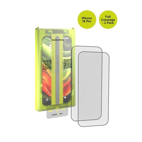 Mobile Origin iPhone 18 Pro / 17 Pro Screen Guard Skærmbeskyttelsesglas inkl. Easy Applicator - 2 Stk. - Gennemsigtig