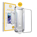 Mobile Origin Skjermbeskyttelsesglass m. Applikator - iPhone 16 Plus - Gjennomsiktig / Black Edge