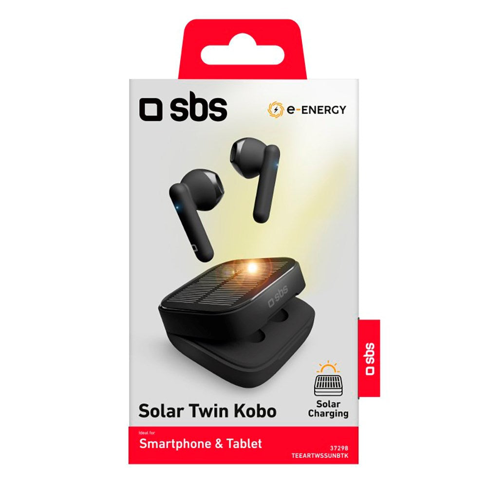 SBS Kobo Solar Twin Bluetooth In-Ear-hodetelefoner m. Solar Lading - Svart