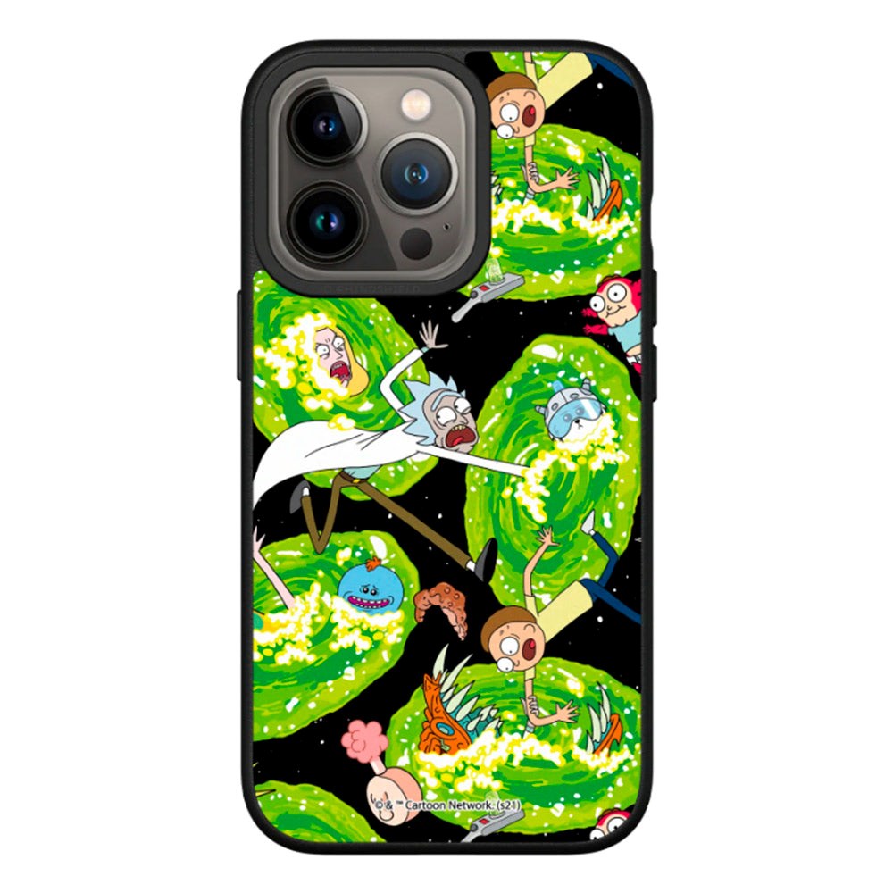 iPhone 13 Pro RhinoShield SolidSuit Craftsman Cover m. Rick og Morty - Portalmønster