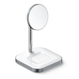 Satechi 15W magnetisk 2-i-1 trådløs laderstativ - MagSafe-kompatibel - Hvit