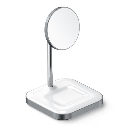 Satechi 15W magnetisk 2-i-1 trådløs laderstativ - MagSafe-kompatibel - Hvit