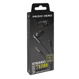 MUSIC HERO Tune Stereo In-Ear Headset m. Jack 3,5 mm &amp; mikrofon - svart