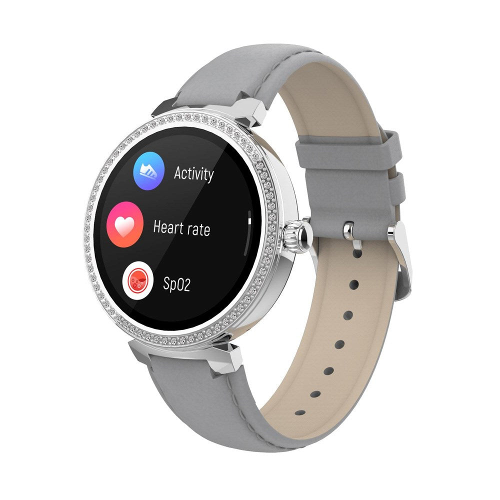 Denver SWC-342 Bluetooth Smartwatch med Kunstlæder Rem - Indbygget Sundheds- & Fitnesstracker - Sølv