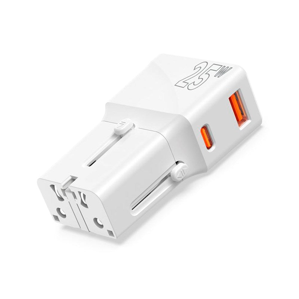 Reiseadapter EU/US/UK/AU 25W - Mobile Origin - Hvit