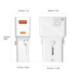 Reiseadapter EU/US/UK/AU 25W - Mobile Origin - Hvit