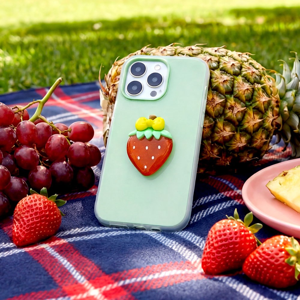 iPhone 17e / 16e TFO 3D Frugt Case - Jordbær