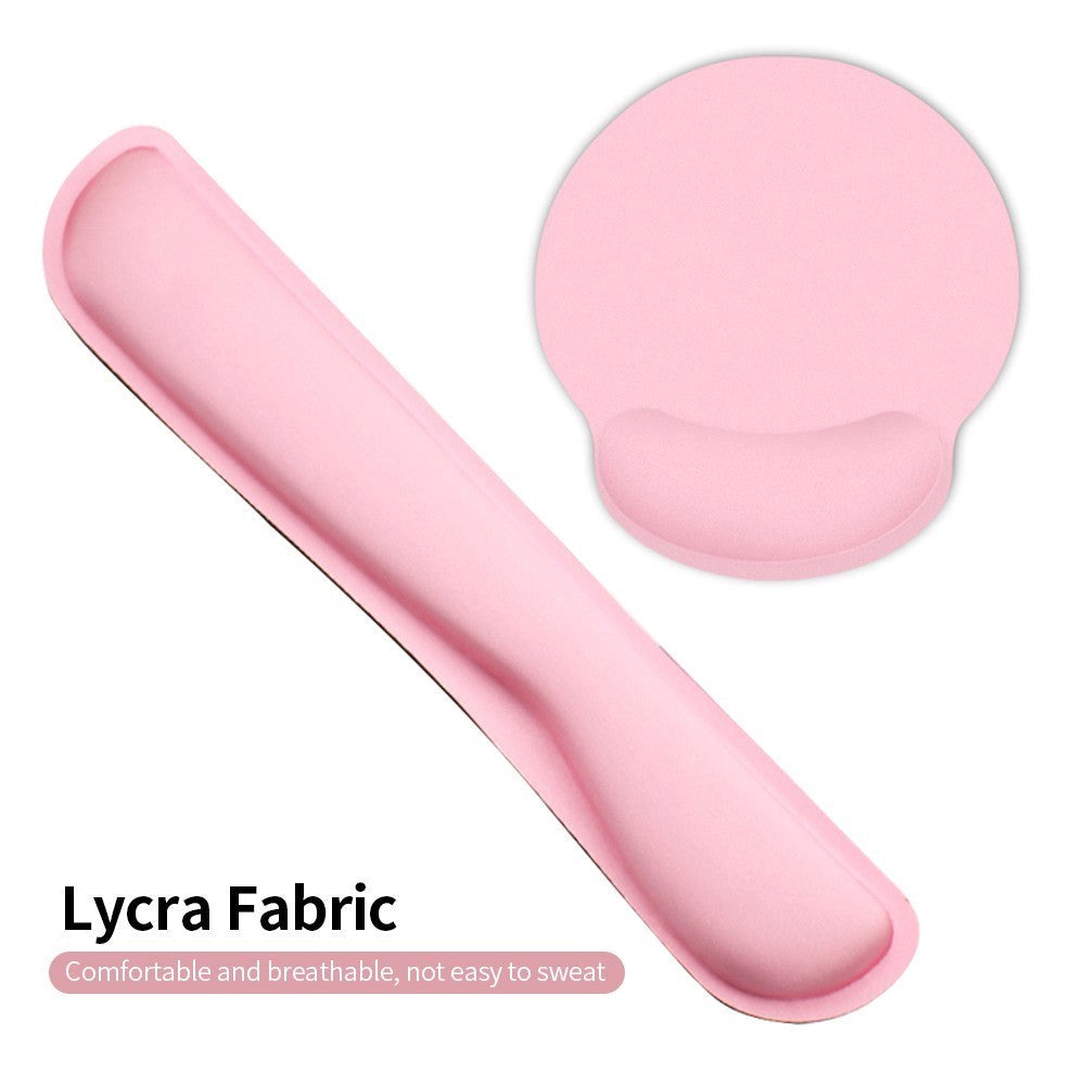 Ergonomisk musematte 25 x 23 cm m. Håndleddsstøtte 46 x 8,5 cm - Sort