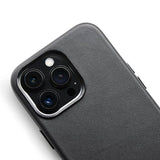 iPhone 13 Pro Trunk Ægte Læder Bagside Cover - Sort