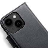iPhone 13 Trunk 2-i-1 Ægte Læder Flip Cover m. Pung - Sort