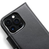 iPhone 13 Pro Max Trunk 2-i-1 Ægte Læder Flip Cover m. Pung - Sort