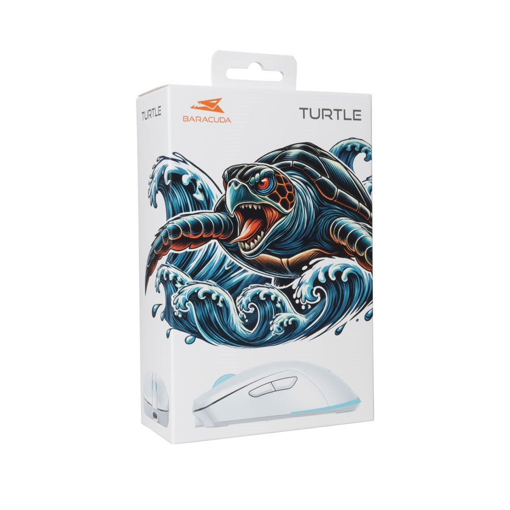 Baracuda TURTLE 6D / 3200 DPI Trådløs Gaming Mus - Hvid