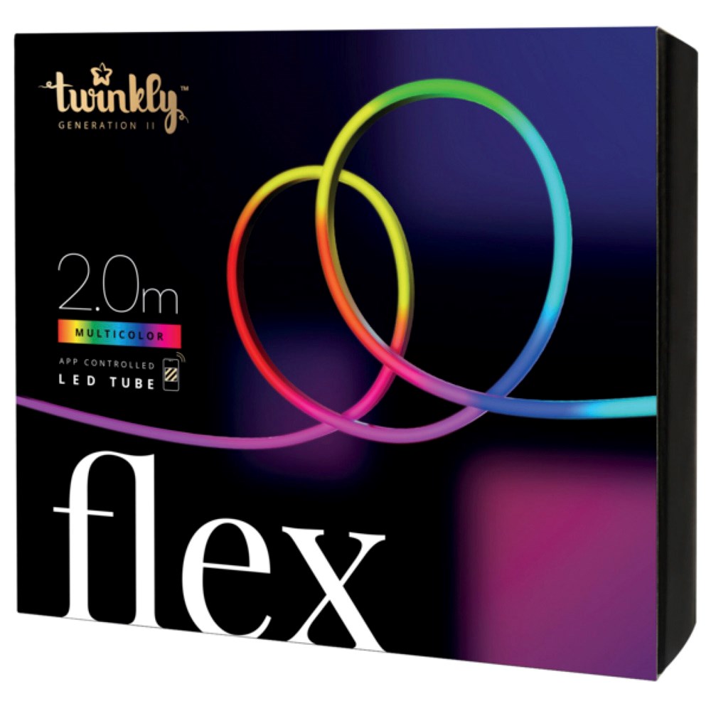 Twinkly 200-LED RGB Flex 2m - Fleksibel belysning med hvit ledning