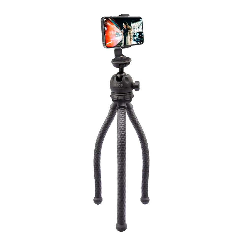 SBS Squid Tripod Pro - Stativsett for smarttelefon / kamera - Max Mobile: 60 - 95mm - Svart