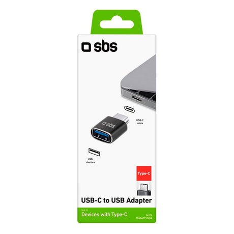 SBS USB-C til USB-A Adapter - Svart