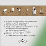 SBS x GREEN_E USB-C til Lightning-kabel 30W m. Gjenvinningssett - 1,5 m - Hvit
