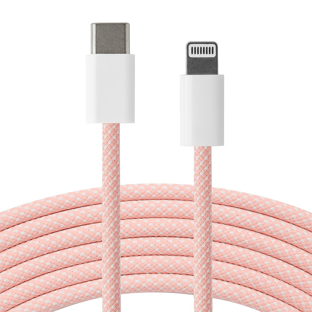Xceed Braided USB-C til Lightning-kabel PD 60W - 2m - Rosa
