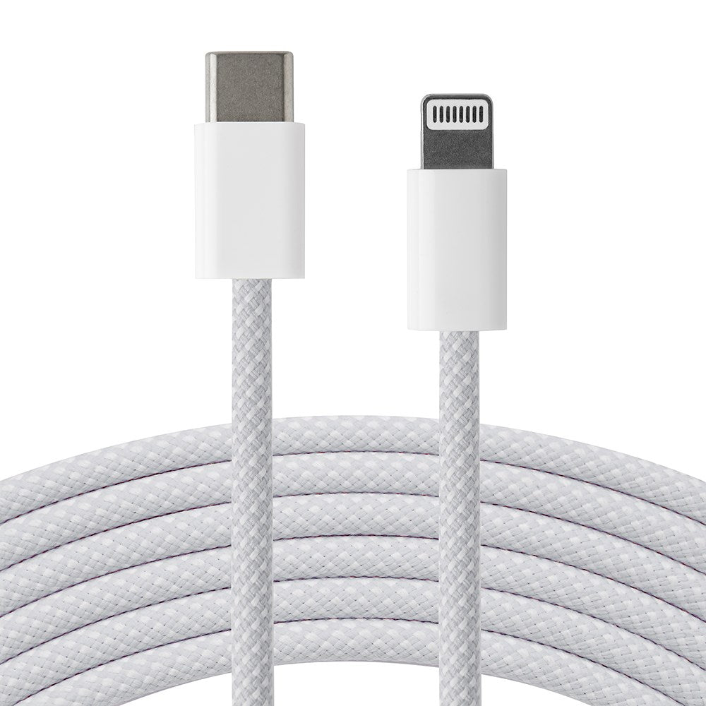 Xceed Braided USB-C til Lightning-kabel PD 60W - 2m - Hvit