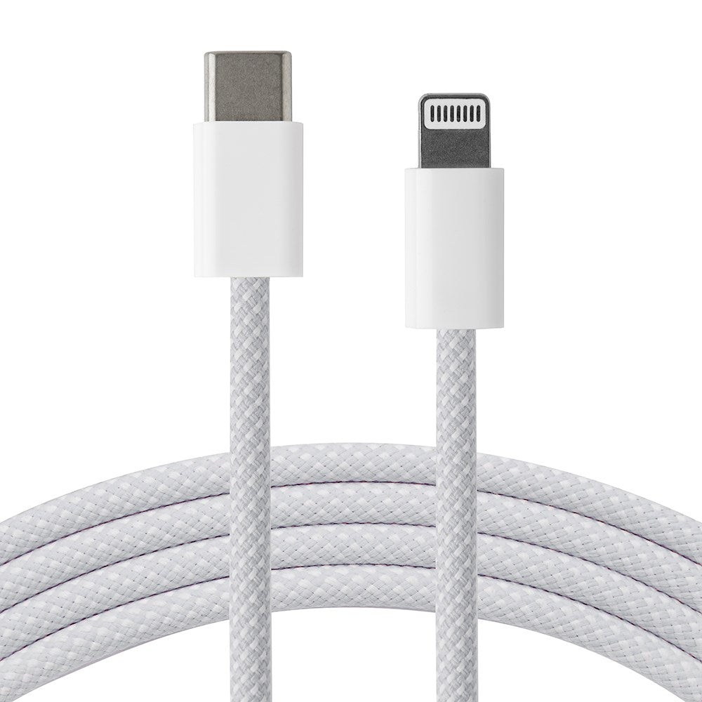 Xceed flettet USB-C til Lightning-kabel PD 60W - 1m - Hvit
