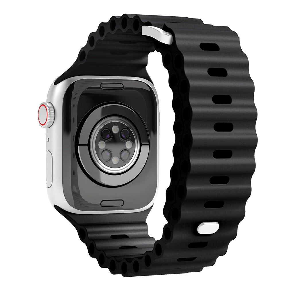 Vonmählen Apple Watch (38/40/SE/41MM) Wave Band Silikonstropp - Svart