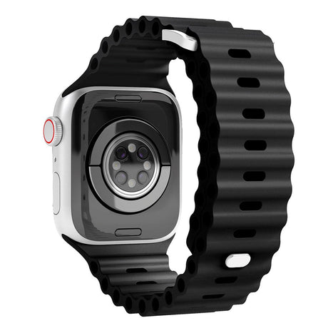 Vonmählen Apple Watch (38/40/SE/41MM) Wave Band Silikonstropp - Svart
