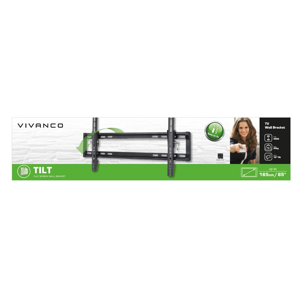 Vivanco TV Vægbeslag m. Vippefunktion til 50kg / 65" - Sort