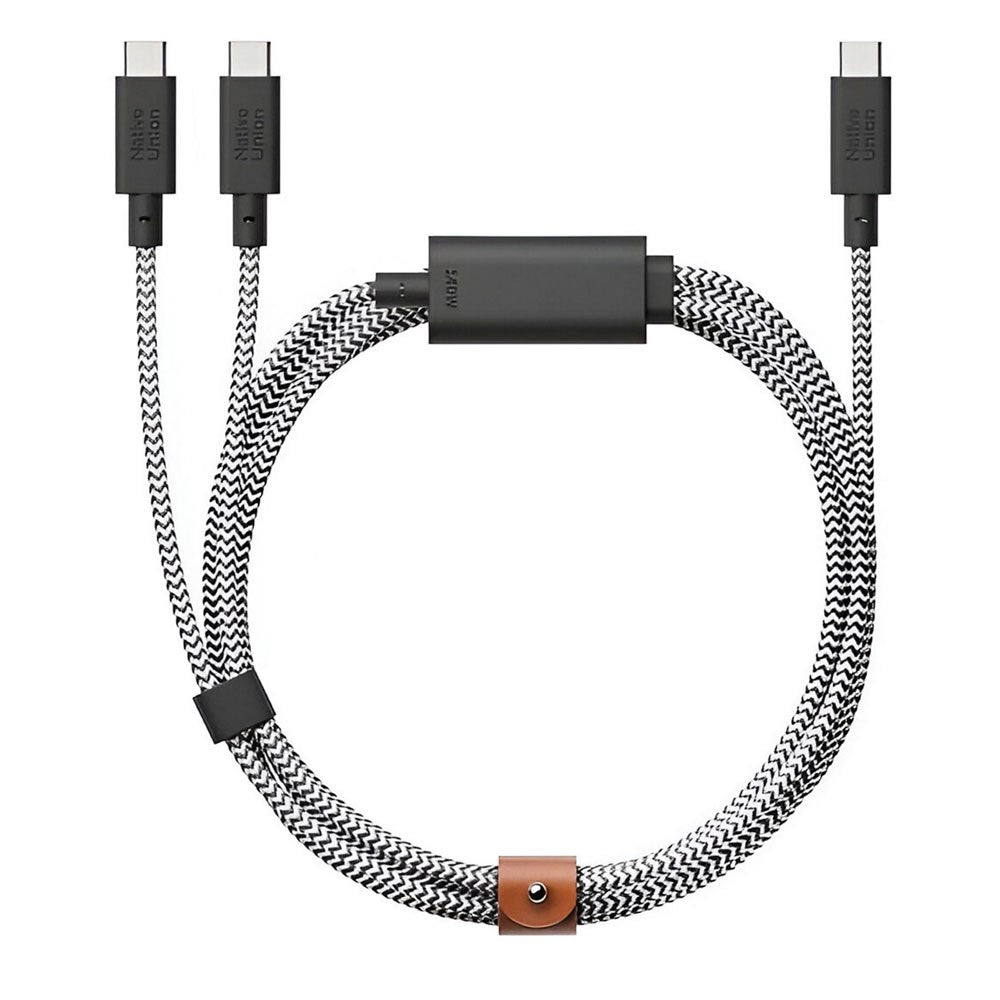 Native Union 2-i-1 USB-C til USB-C Kabel - 2m / 140W - Zebra