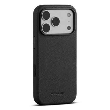 WOOLNUT iPhone 18 Pro Ægte Læder Bagside Cover - MagSafe Kompatibel - Sort
