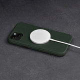 iPhone 15 Plus WOOLNUT Bakdeksel i ekte skinn - MagSafe-kompatibelt - Grønn
