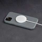 iPhone 15 Plus WOOLNUT Bakdeksel i ekte skinn - MagSafe-kompatibelt - Grå