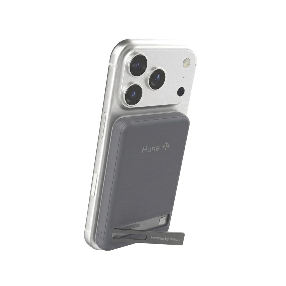Hune Halcon 5000mAh Powerbank - Trådløs Opladning - MagSafe Kompatibel - Grå