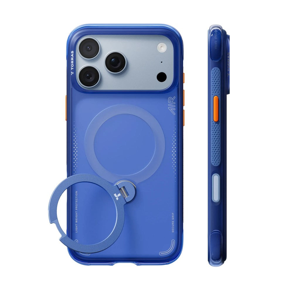 iPhone 18 Pro / 17 Pro TORRAS Ostand Q3 Air Bagside Cover - MagSafe Kompatibel - Arctic Blue