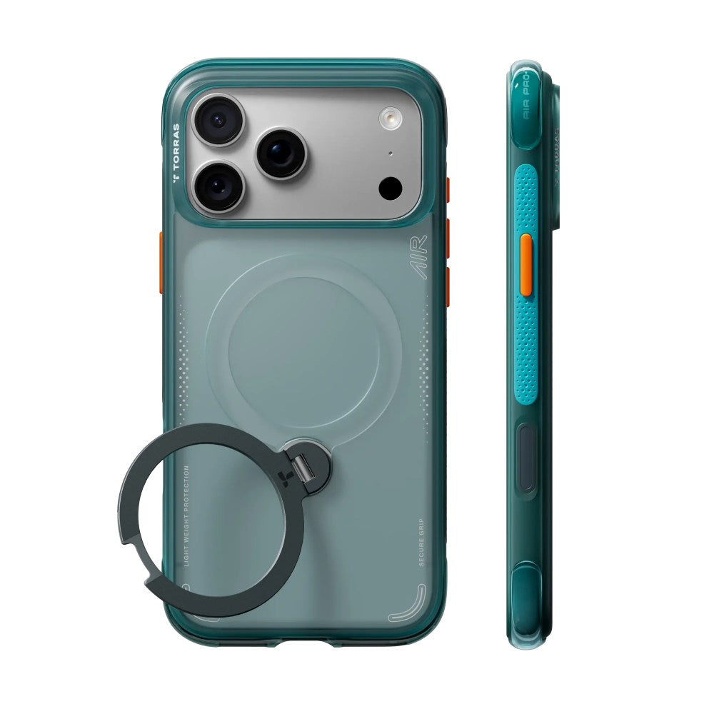 iPhone 18 Pro / 17 Pro TORRAS Ostand Q3 Air Bagside Cover - MagSafe Kompatibel - Grøn