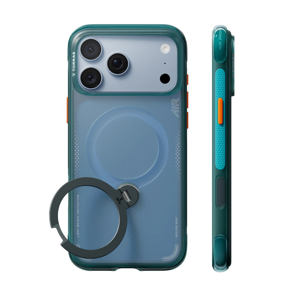 iPhone 18 Pro / 17 Pro TORRAS Ostand Q3 Air Bagside Cover - MagSafe Kompatibel - Grøn