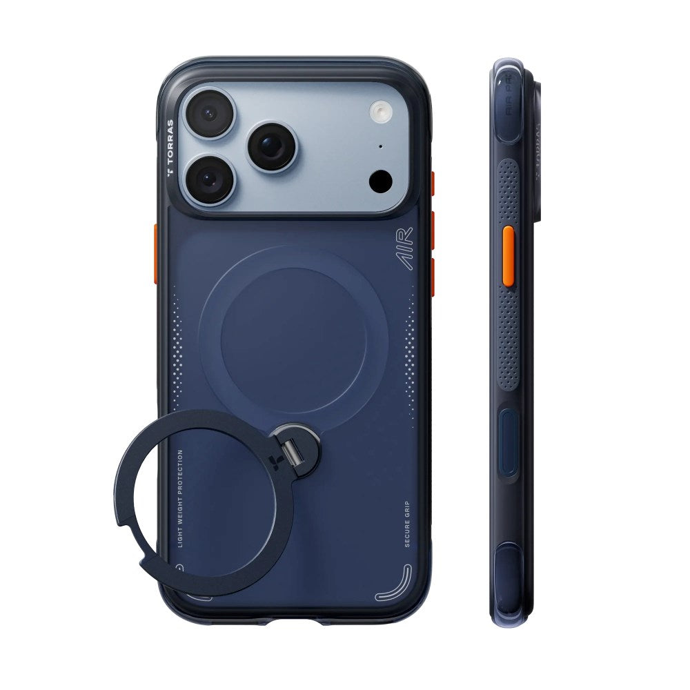 iPhone 18 Pro Max / 17 Pro Max TORRAS Ostand Q3 Air Bagside Cover - MagSafe Kompatibel - Deep Blue