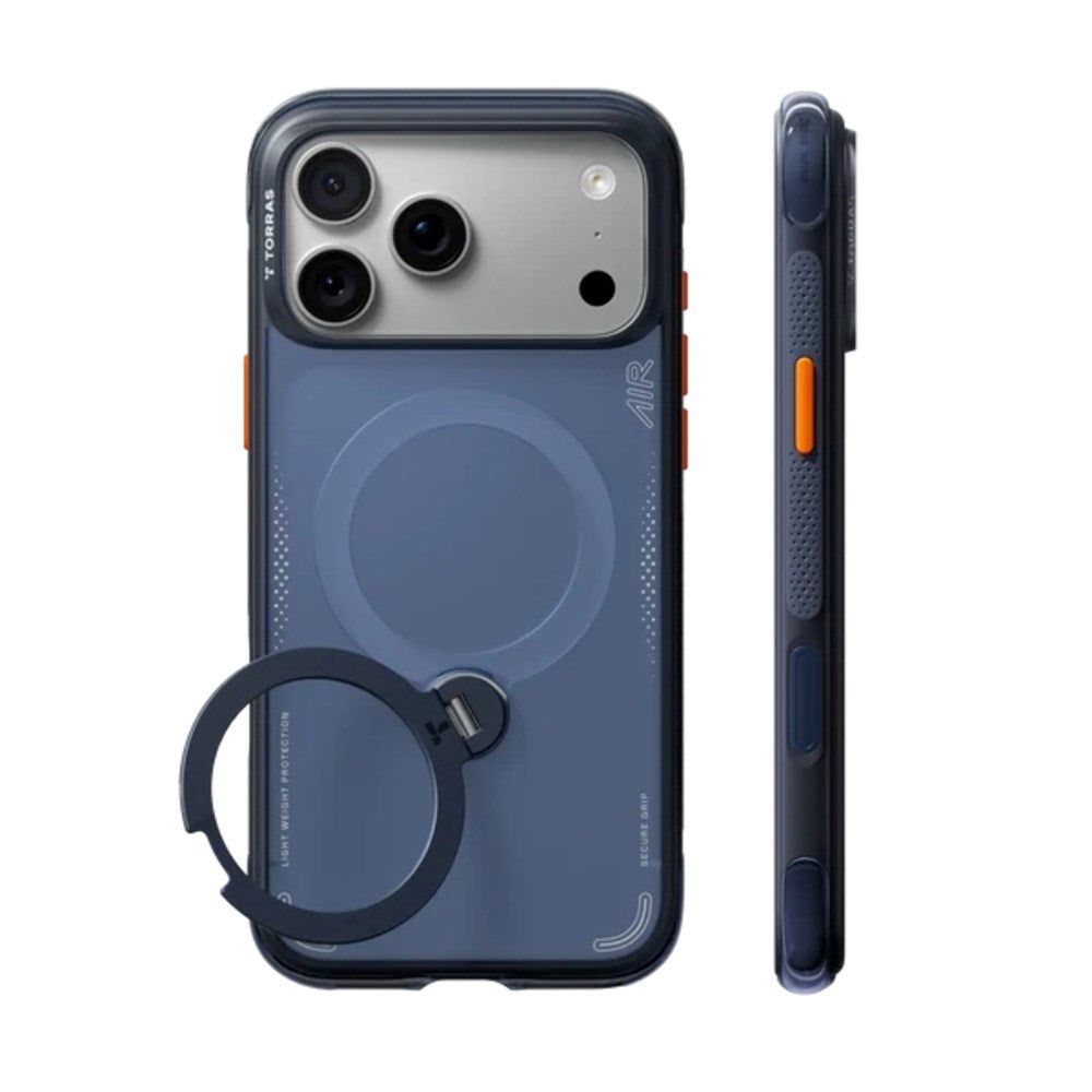 iPhone 18 Pro Max / 17 Pro Max TORRAS Ostand Q3 Air Bagside Cover - MagSafe Kompatibel - Deep Blue