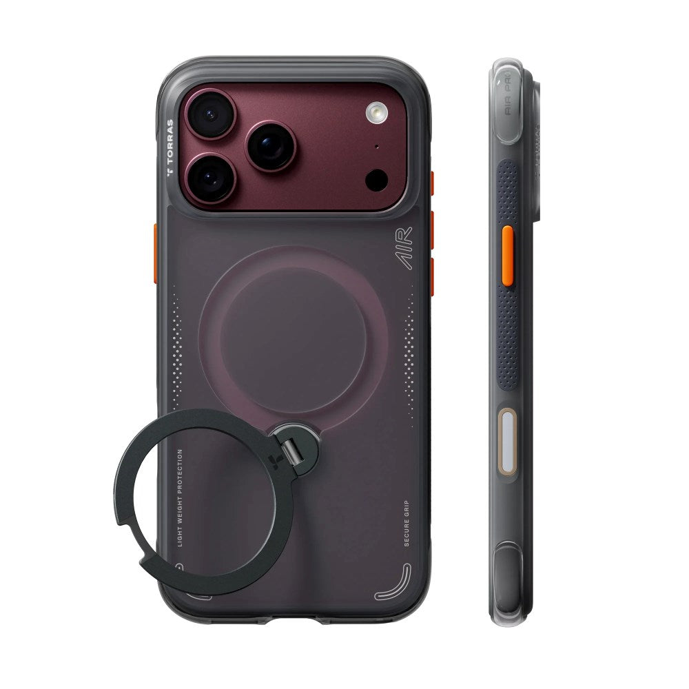 iPhone 18 Pro / 17 Pro TORRAS Ostand Q3 Air Bagside Cover - MagSafe Kompatibel - Sort