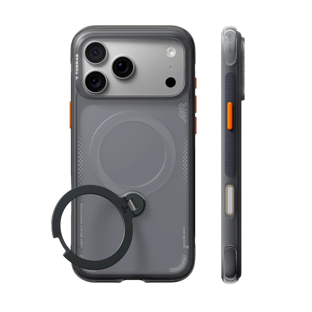 iPhone 18 Pro / 17 Pro TORRAS Ostand Q3 Air Bagside Cover - MagSafe Kompatibel - Sort