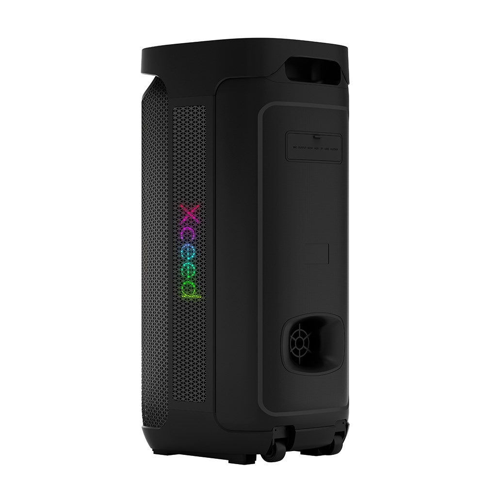 Xceed Sound Transporterbar 10" Bluetooth Højtaler - inkl. Trådløs Mikrofon & Lys - Sort